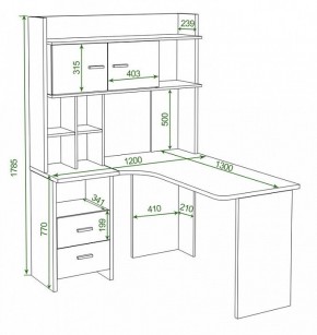 Стол компьютерный Домино Lite СКЛ-Угл130+НКЛХ-120 КШ ЛЕВ в Казани - kazan.mebel24.online | фото 2