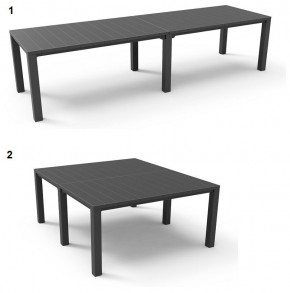 Стол раскладной Джули (Julie Double table 2 configurations) Графит в Казани - kazan.mebel24.online | фото