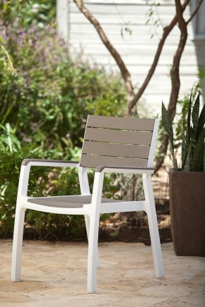 Стул c подлокотниками Гармония (Harmony armchair) белый-капучино в Казани - kazan.mebel24.online | фото 1