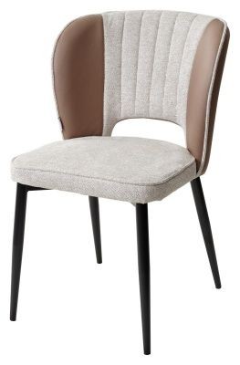 Стул HERMES WZ2042-02 светло-бежевый фактурный велюр/ HK017-31 серо-коричневый PU, М-City в Казани - kazan.mebel24.online | фото 1