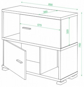 Тумба комбинированная СБ-30/2 в Казани - kazan.mebel24.online | фото 2
