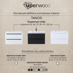 Тумба под раковину Uperwood Tanos 100 см, подвесная, белая матовая в Казани - kazan.mebel24.online | фото 8