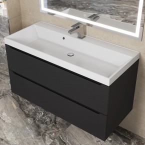 Тумба под раковину Uperwood Tanos 100 см, подвесная, черная матовая в Казани - kazan.mebel24.online | фото