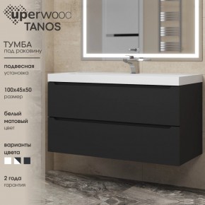 Тумба под раковину Uperwood Tanos 100 см, подвесная, черная матовая в Казани - kazan.mebel24.online | фото 3