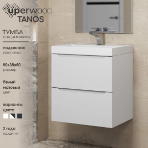 Тумба под раковину Uperwood Tanos 50 см, подвесная, белая матовая в Казани - kazan.mebel24.online | фото 6