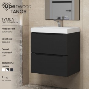 Тумба под раковину Uperwood Tanos 50 см, подвесная, черная матовая в Казани - kazan.mebel24.online | фото 4
