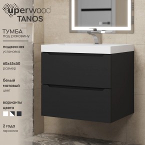 Тумба под раковину Uperwood Tanos 60 см, подвесная, черная матовая в Казани - kazan.mebel24.online | фото 3