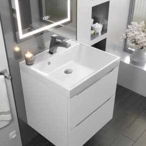 Тумба с раковиной Uperwood Tanos 50 см, подвесная, белая матовая в Казани - kazan.mebel24.online | фото 9