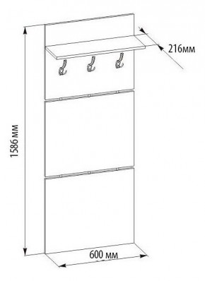 Вешалка настенная ВШ-5.1 в Казани - kazan.mebel24.online | фото